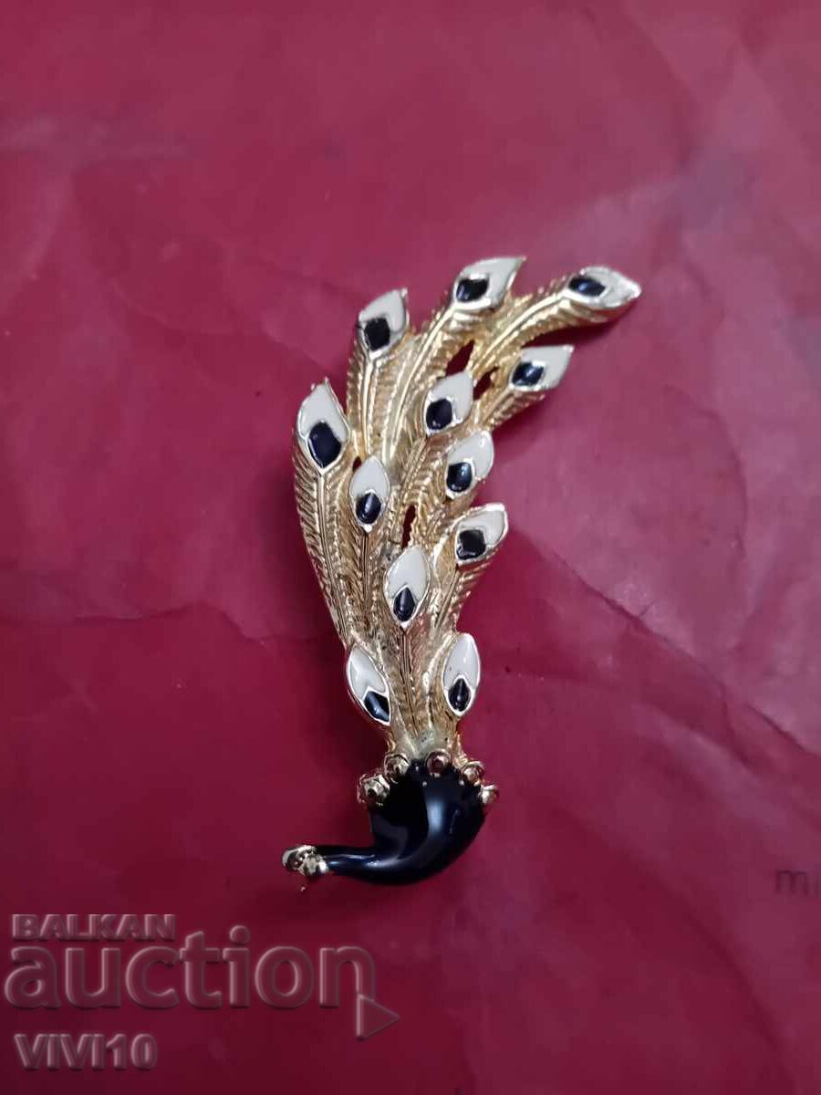 Antique enamel brooch, peacock with price € 20.00 | 39.12 BGN