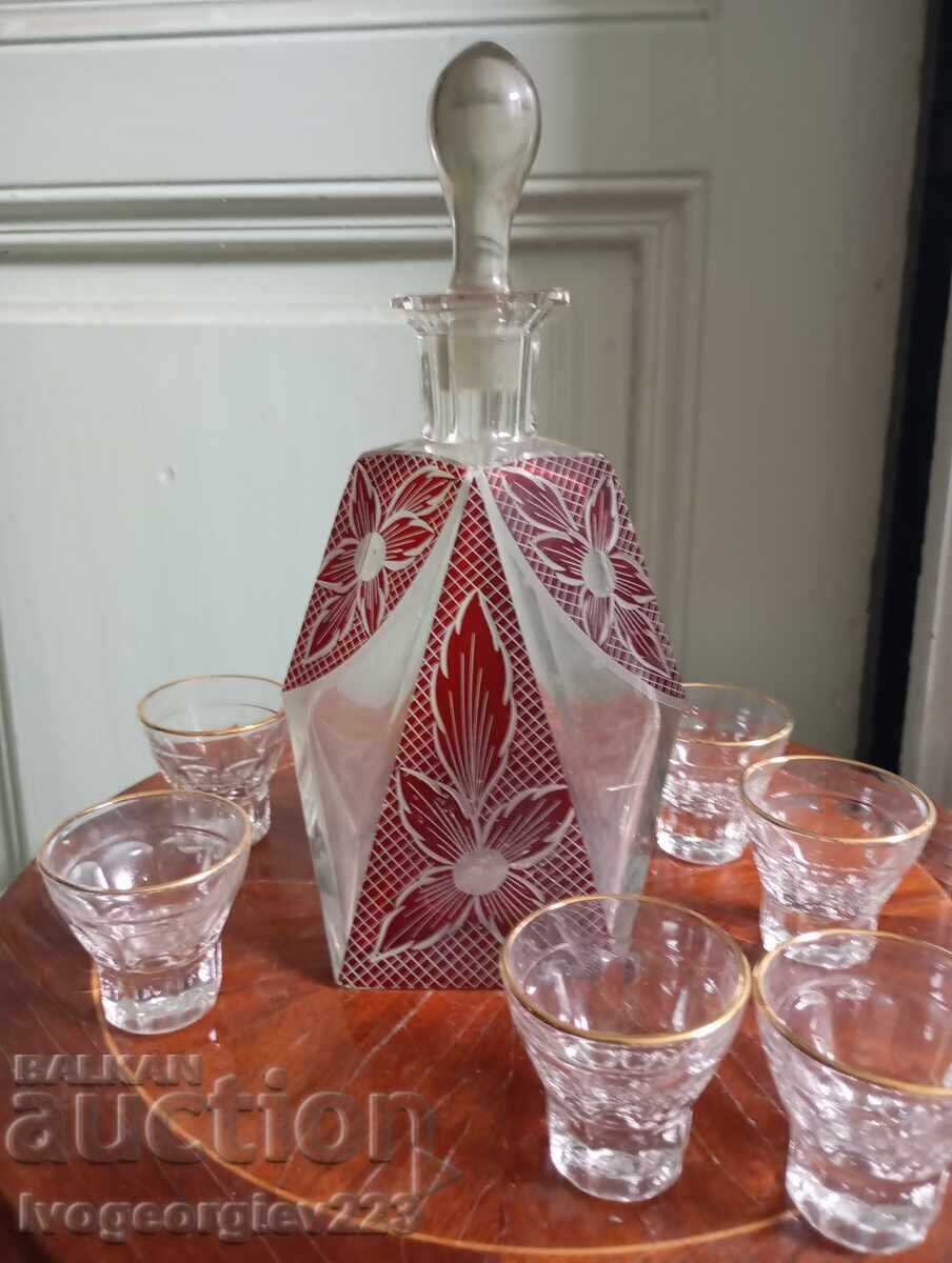 Bohemia crystal alcohol serving set