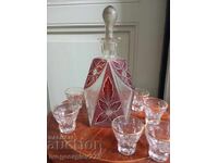 Bohemia crystal alcohol serving set