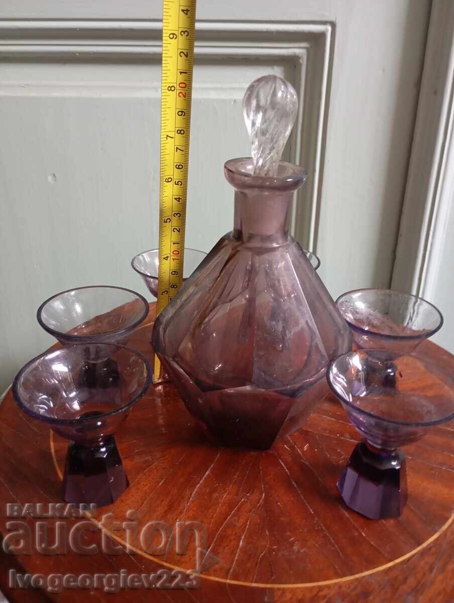 Antique purple glass tea set in Art Deco style with price € 27.00 | 52.81 BGN