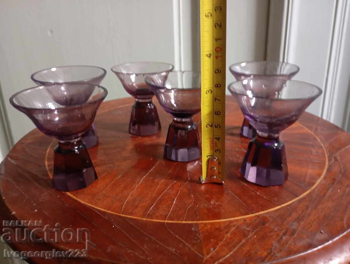 Auction  Antique purple glass tea set in Art Deco style