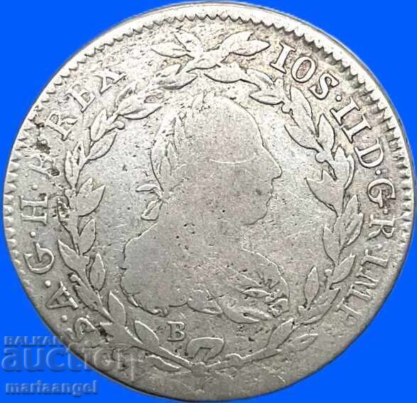 Livrarea 20 Kreuzer 1783 Austria Iosif al II-lea In-Kremnitz - an rar