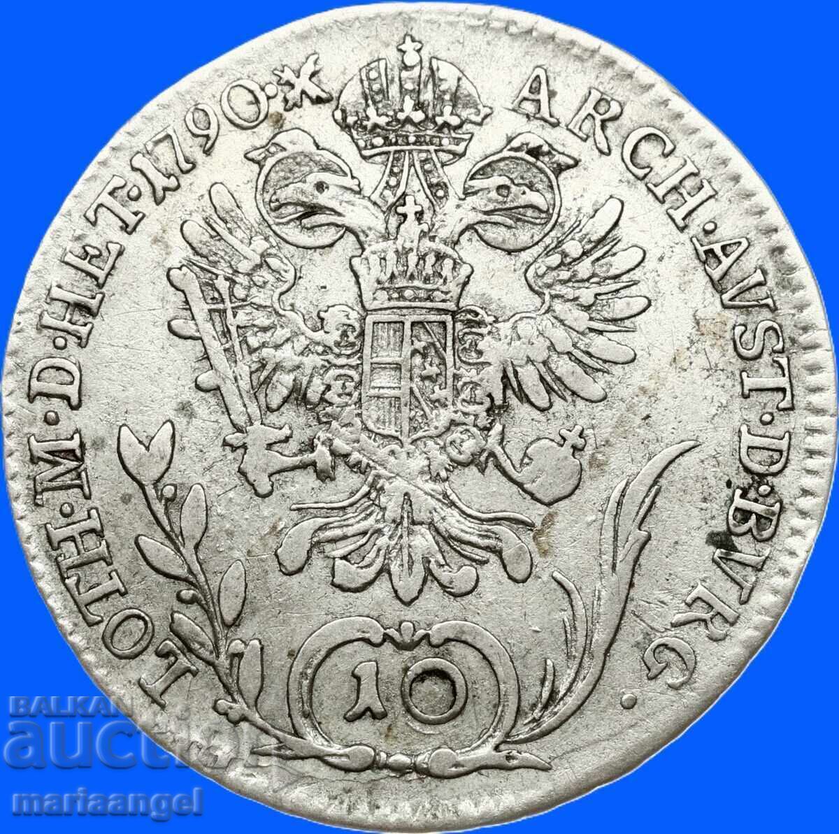 10 kreĭtsari 1790 Austria B-Kremnitz Iosif II 1780-1790 rari