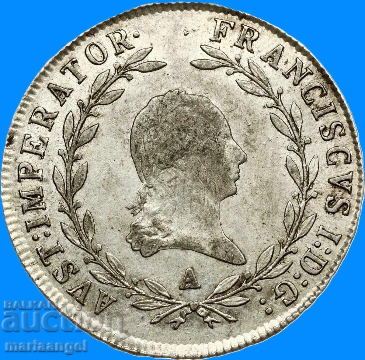 Livrarea 20 creuzere 1814 Austria A - Viena argint
