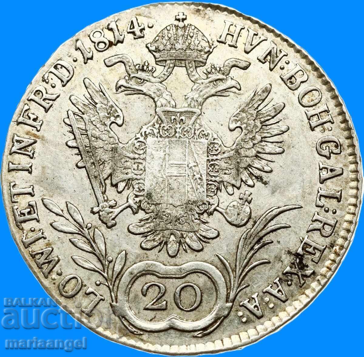 20 creuzere 1814 Austria A - Viena argint - 5