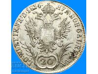 20 creuzere 1814 Austria A - Viena argint