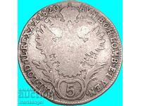 Austria 5 Kreuzer 1820 A - Viena Francis argint - rar