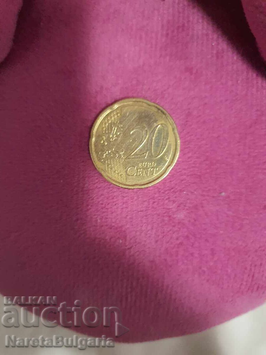Monedă italiană unică și singulară de 20 eurocenți 2010 cu preț € 2999.00 | 5865.56 BGN