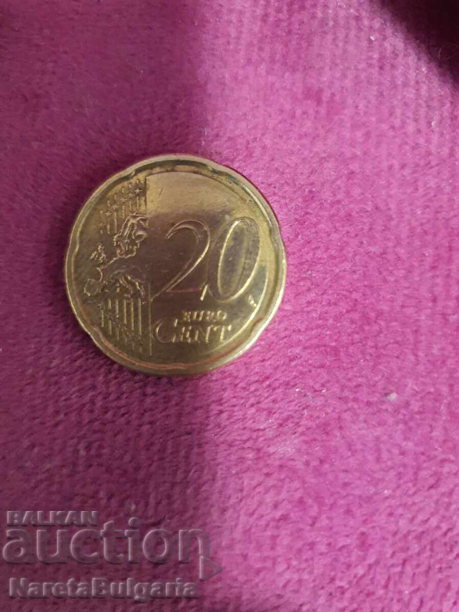 Licitație Monedă italiană unică și singulară de 20 eurocenți 2010