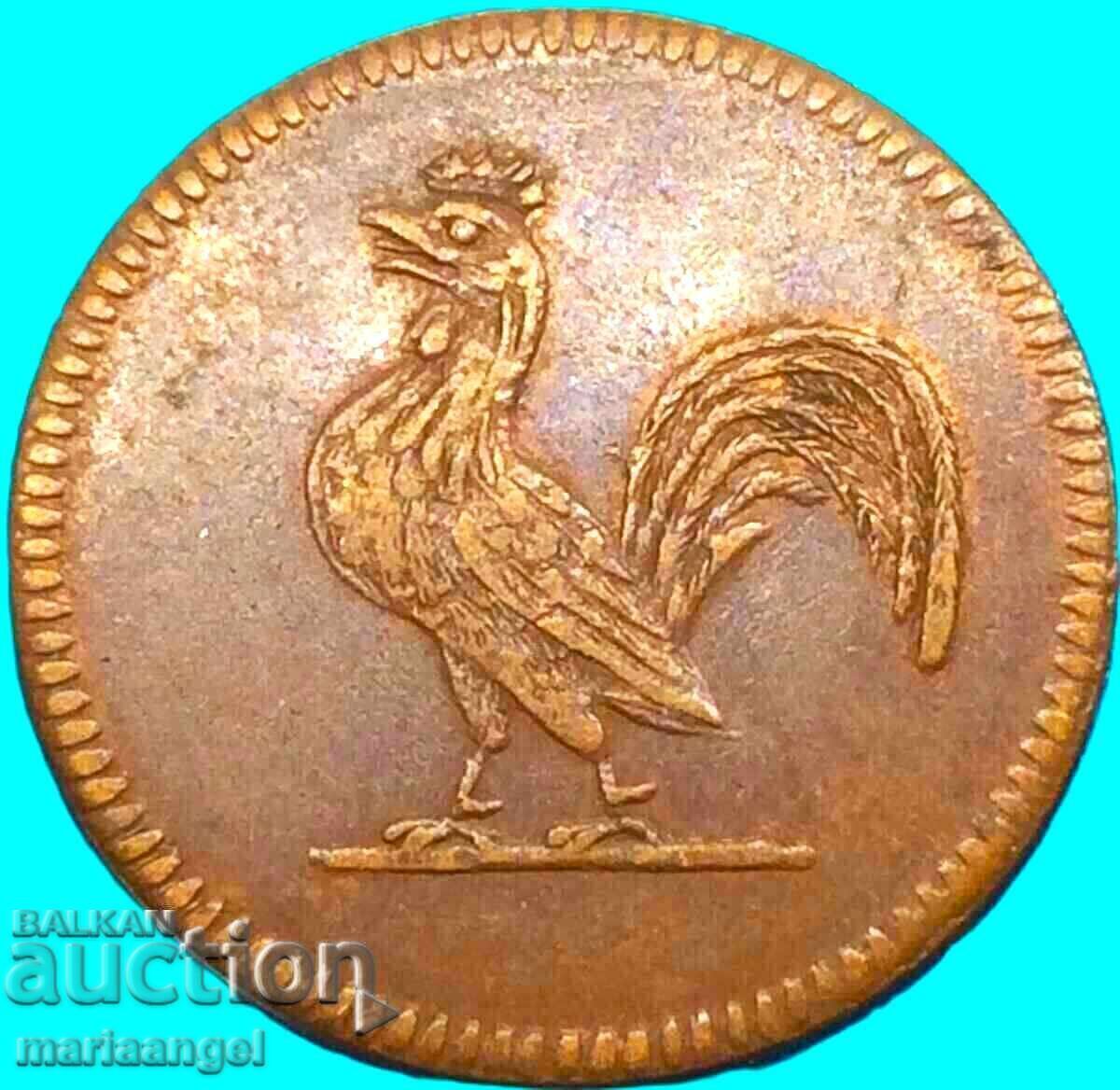 1 pfennig 1822 Frankfurt Germania - rar - 5