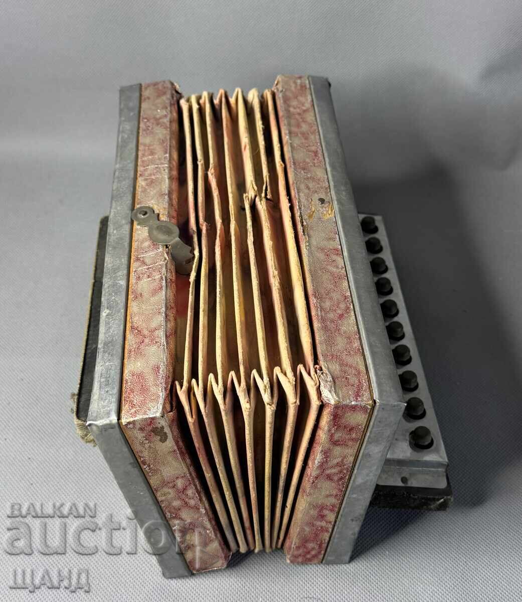 Стара играчка музикален инструмент Акордеон - 5