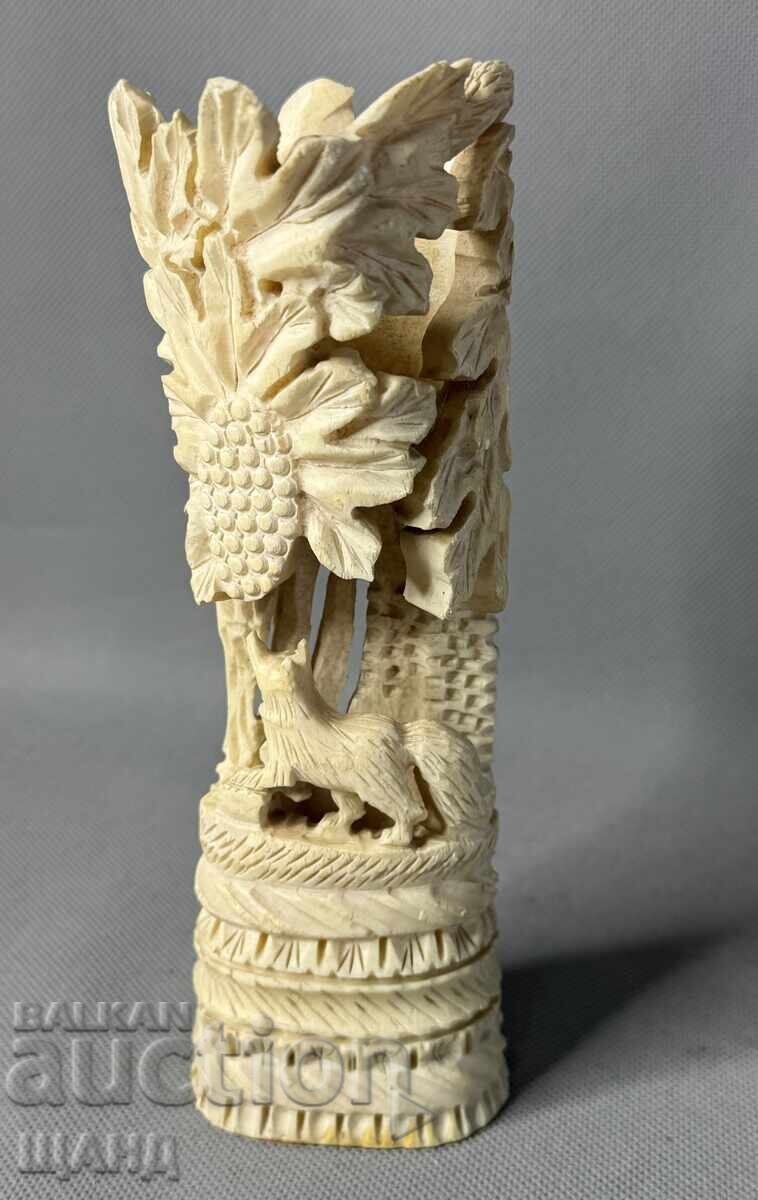 Old figurine statuette made of bone fox bone 225 grams
