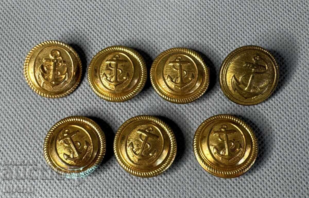 7 Vintage naval parade uniform buttons 22mm