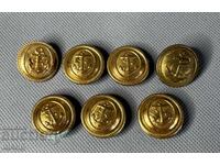 7 Vintage naval parade uniform buttons 22mm