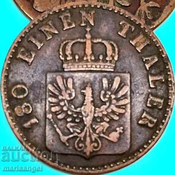 2 Pfennig 1853 Πρωσία Γερμανία χάλκινο νόμισμα - 7