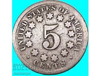 USA 5 Cents 1868 SHIELD Nickel 2