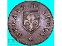 2 quattrini 1826 Duchy of Lucca Italy Carlo di Borbone