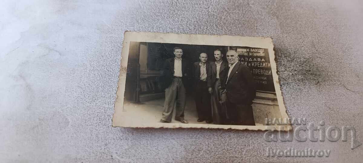 Photo Sofia Four men in front of a bank office