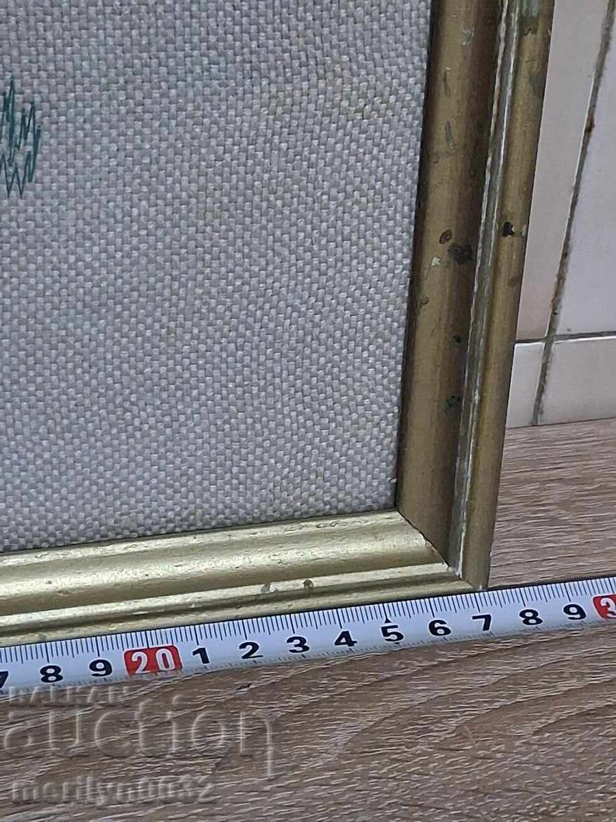 Стара бродерия в рамка портрет картина пано бродерия - 5