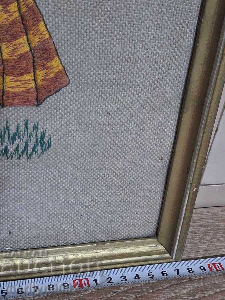 Παλιά κεντητή προσωπογραφία σε κορνίζα, πίνακας, πάνελ, κέντημα - 6 Παλιά κεντητή προσωπογραφία σε κορνίζα, πίνακας, πάνελ, κέντημα - 6