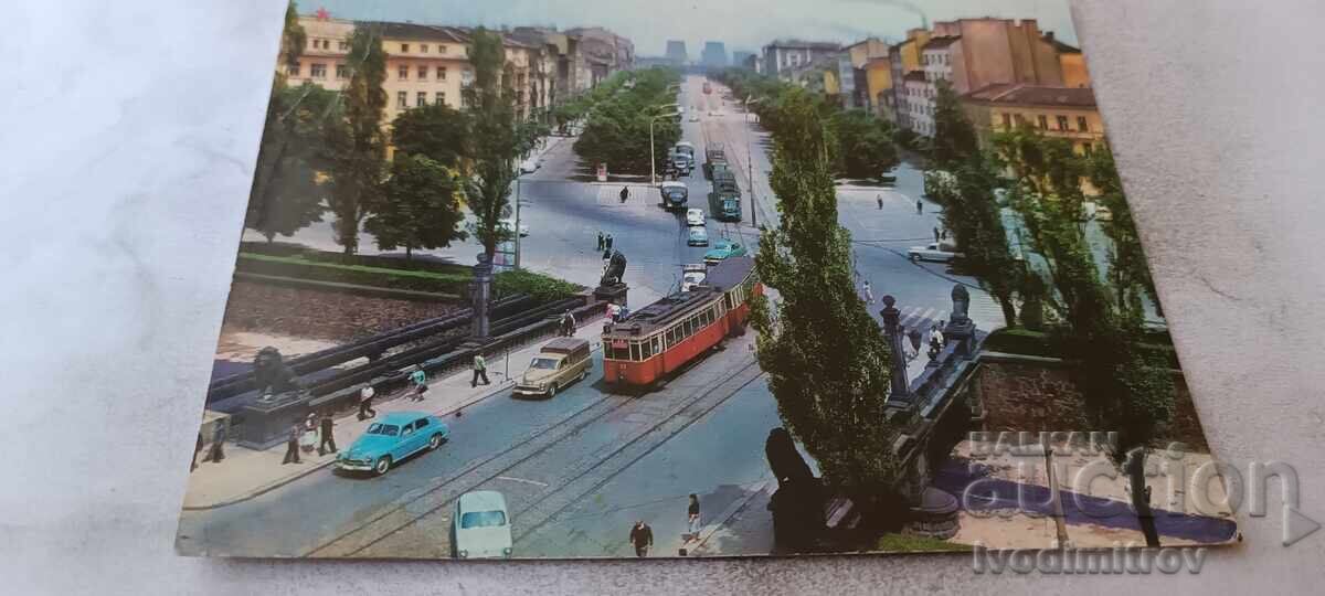 Postcard Sofia Georgi Dimitrov Boulevard 1966