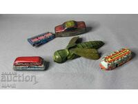 Лот Стари метални механични играчки колички фигурка скакалец
