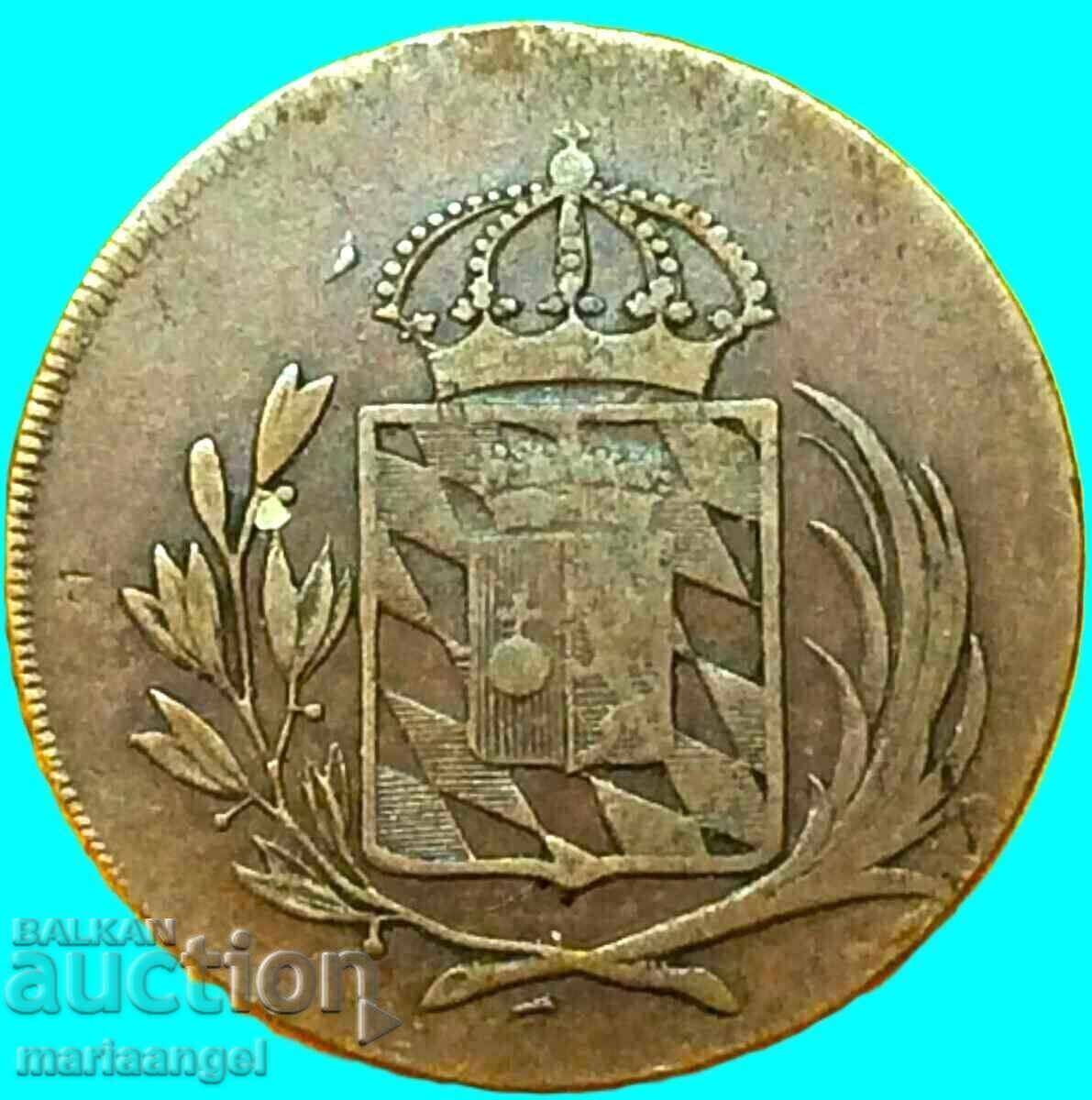 1 κρόιτσερ 1806 Γαλλική κατοχή του Τιρόλου Βαυαρία - σπάνιο