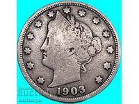 US 5 Cent 1903 Liberty