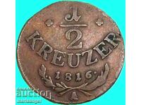 1/2 Kreuzer 1816 Austria A - Vienna 22mm bronze