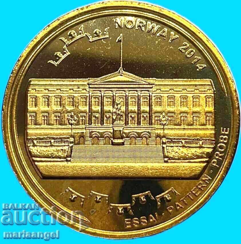 Норвегия 2014  50 Церос (евро цента) Проба Essei PROOF