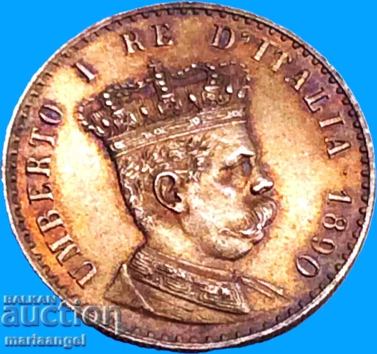 50 Centesimi 1896 Eritrea Umberto I Italy Gold patina - 5