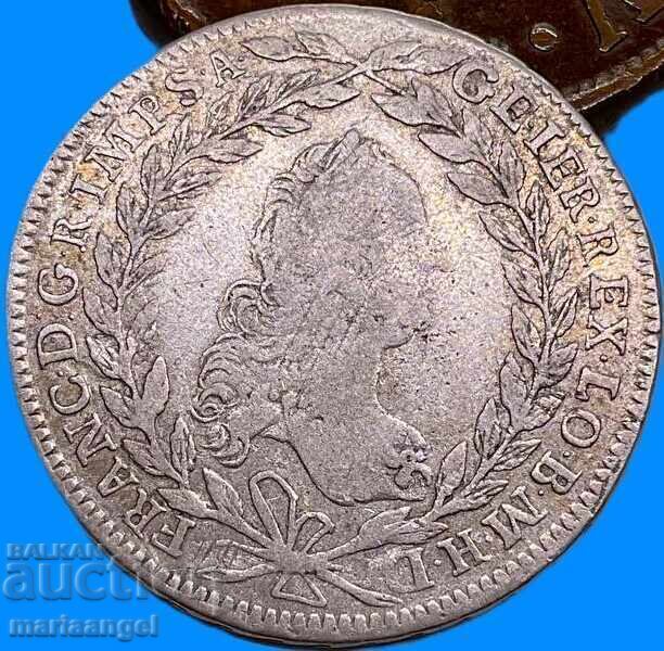 Австрия 20 кройцера 1764 Франц Стефан сребро - RARE