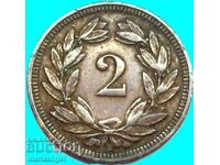 Switzerland 2 Rapen 1898 B-Bern Bronze - Rare