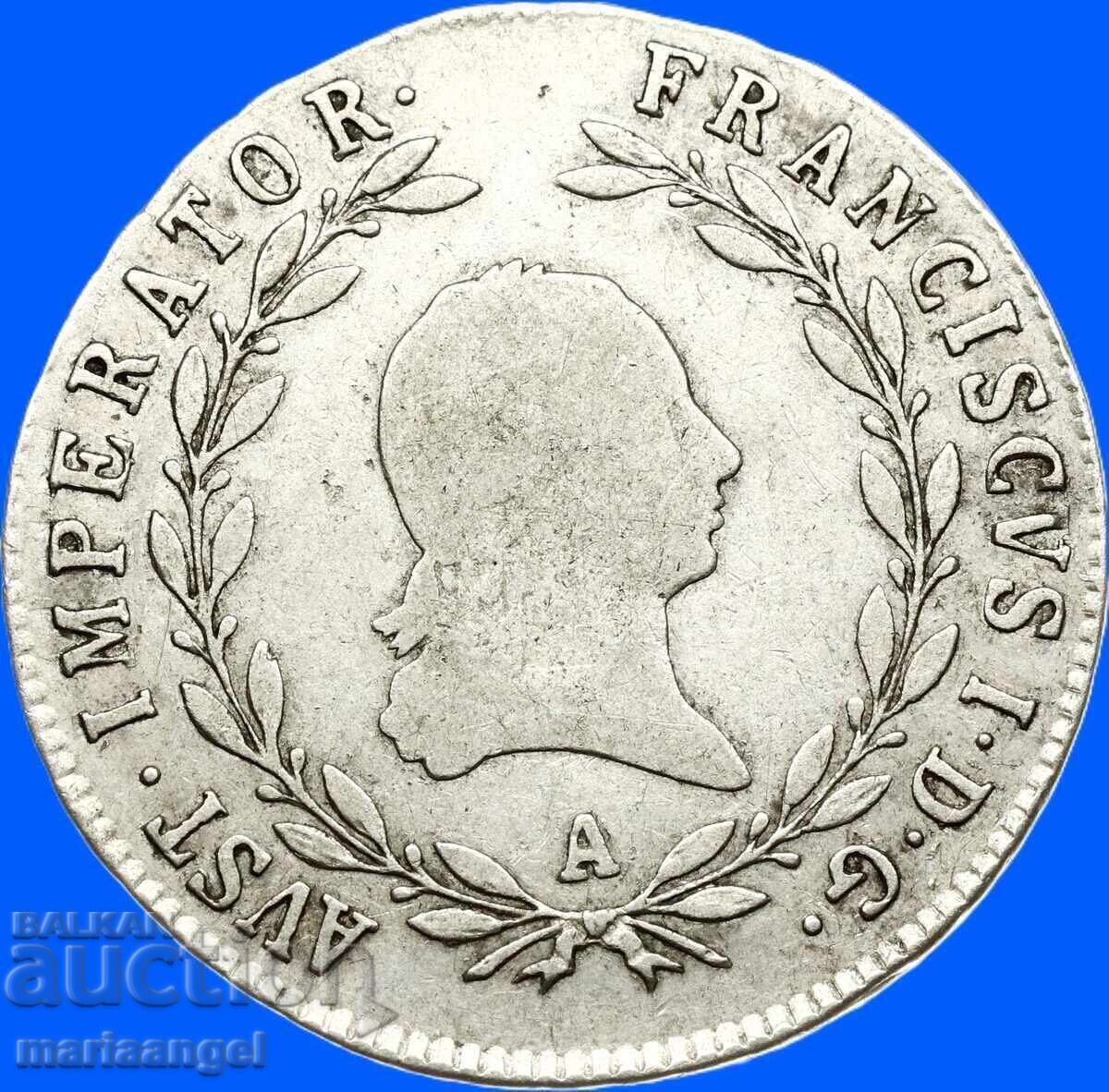 20 кройцера 1820 Австрия А - Вена Франциск сребро - 6