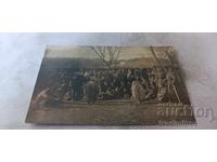RPPC Gypsy women dancing in front of officers and soldiers at the WWI front