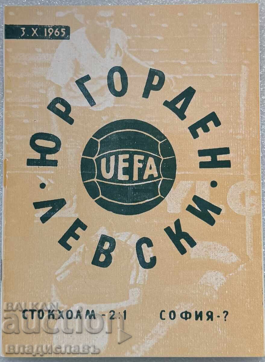 футболна програма ЛЕВСКИ - Юргорден 1965 година - копие ! футболна програма ЛЕВСКИ - Юргорден 1965 година - копие !