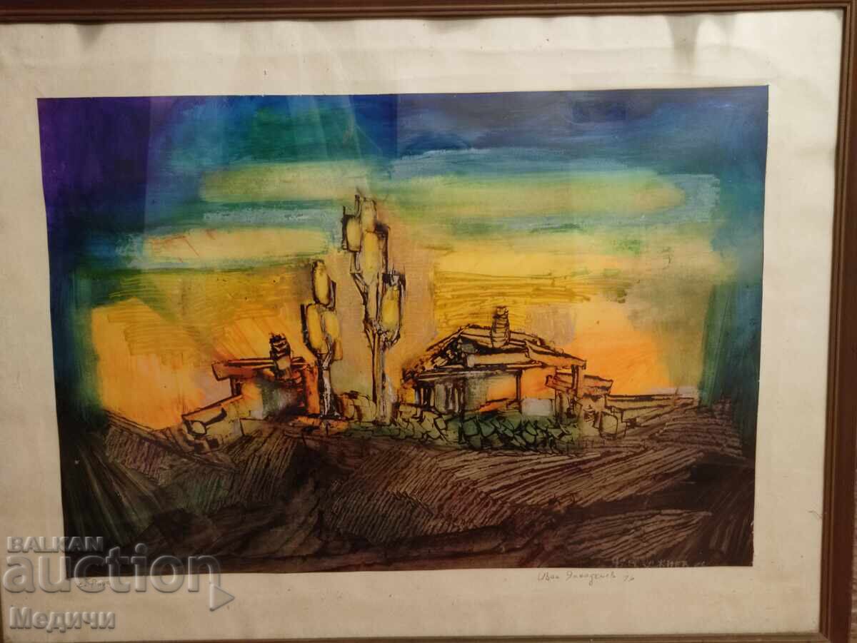 Auction Original painting "Rila Village" – Ivan Yahnadzhiev Auction Original painting "Rila Village" – Ivan Yahnadzhiev