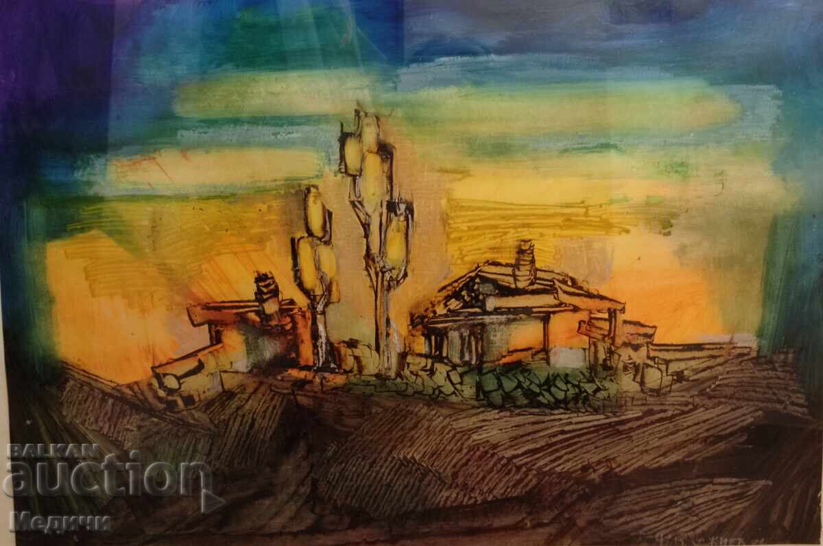 Original painting "Rila Village" – Ivan Yahnadzhiev Original painting "Rila Village" – Ivan Yahnadzhiev