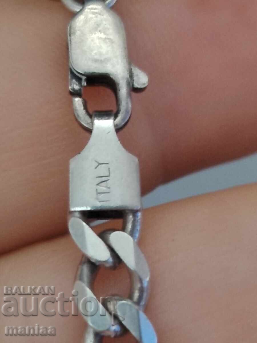 Auction  Massive silver bracelet and chain set