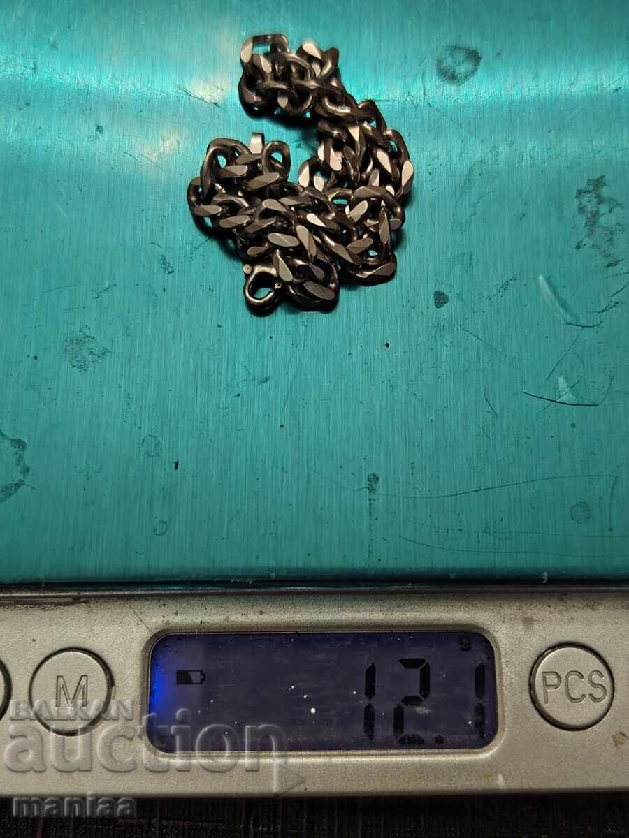 Massive silver bracelet and chain set - 6