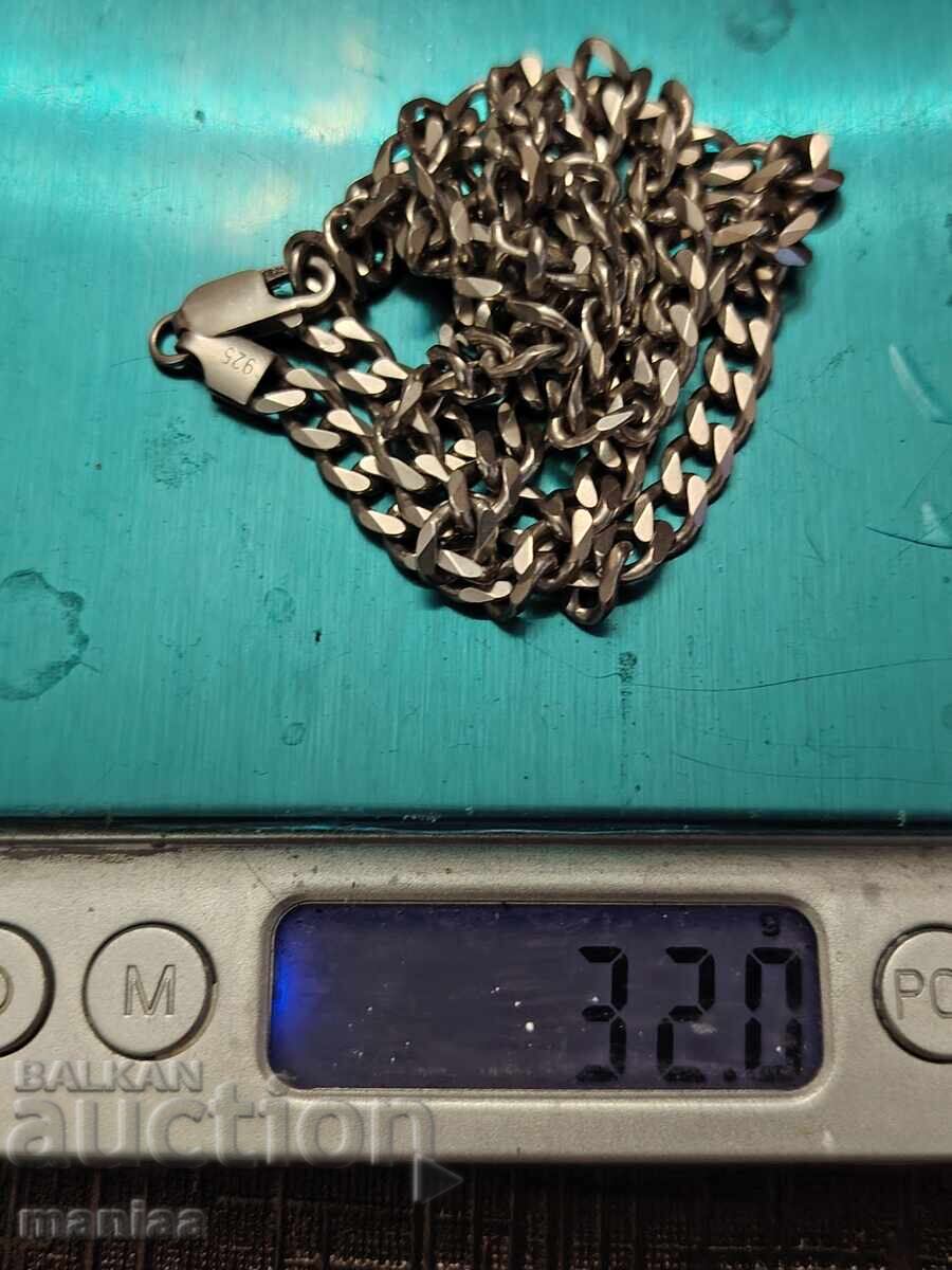 Massive silver bracelet and chain set - 7