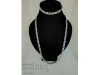 Massive silver bracelet and chain set