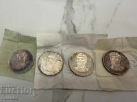 4 сребърни монети 5 лева Георги Раковски 1971 г. Ag 900