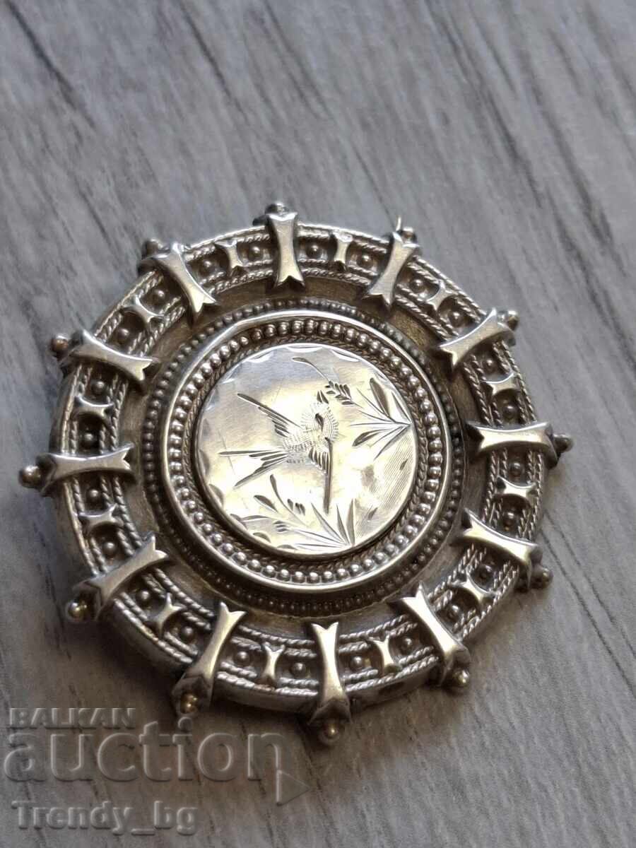 English silver locket-brooch with a secret compartment, 1909 with price 95.00 €