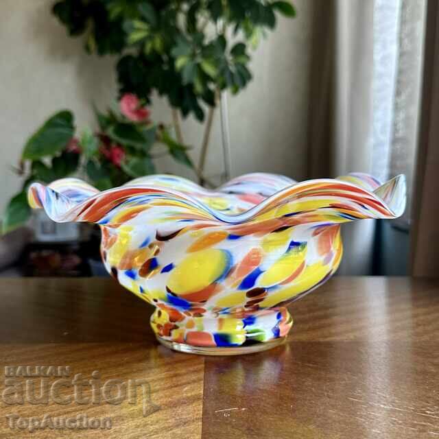 Retro fruit bowl colored blown glass Murano / Murano style with price 25.00 €