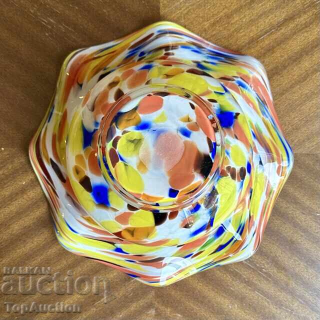Retro fruit bowl colored blown glass Murano / Murano style - 5