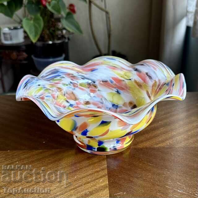 Retro fruit bowl colored blown glass Murano / Murano style - 6