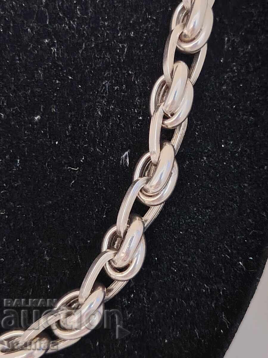 Auction  Solid silver hallmarked chain