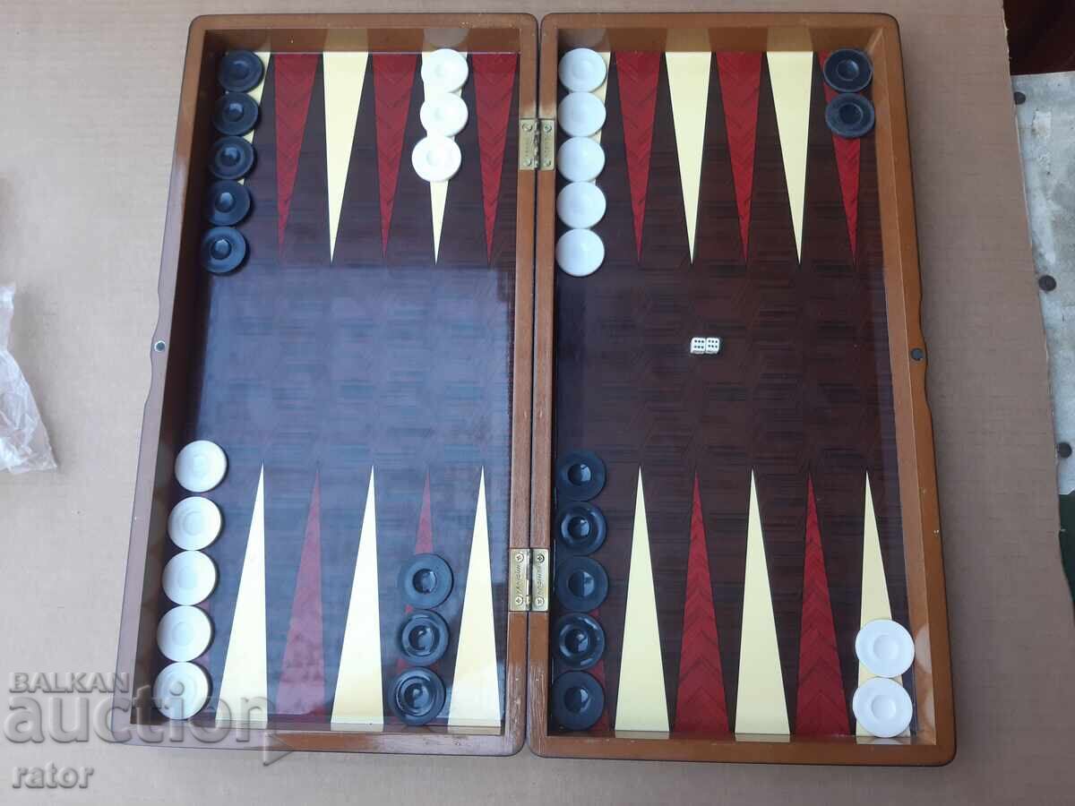 Old LARGE chess set with backgammon - 6