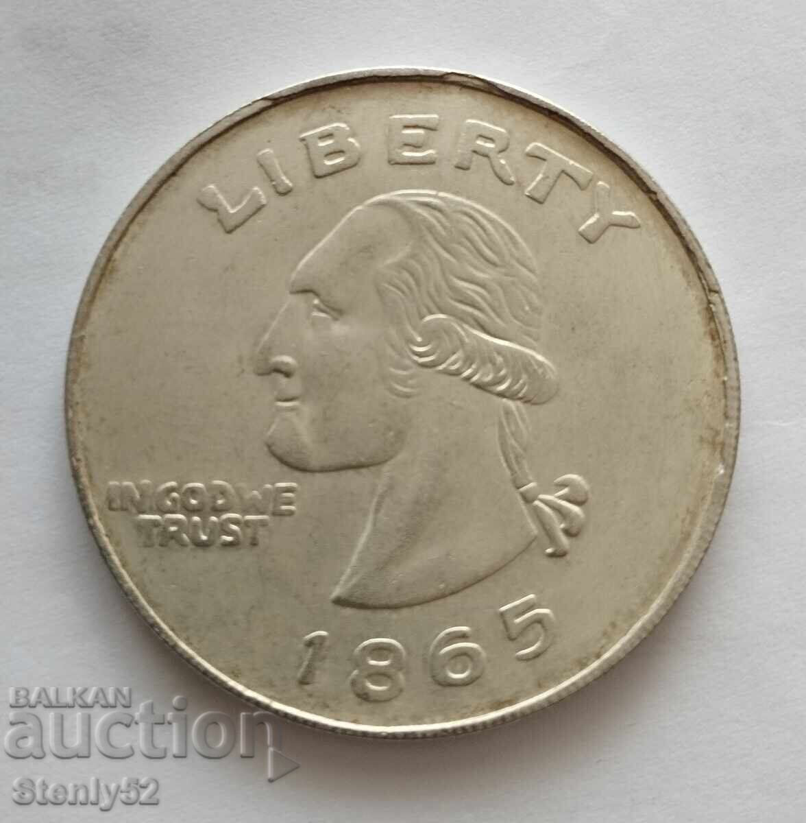 Αναμνηστικό αντίγραφο $1 1865 με διάμετρο 4.5 εκ με τιμή 2.00 €